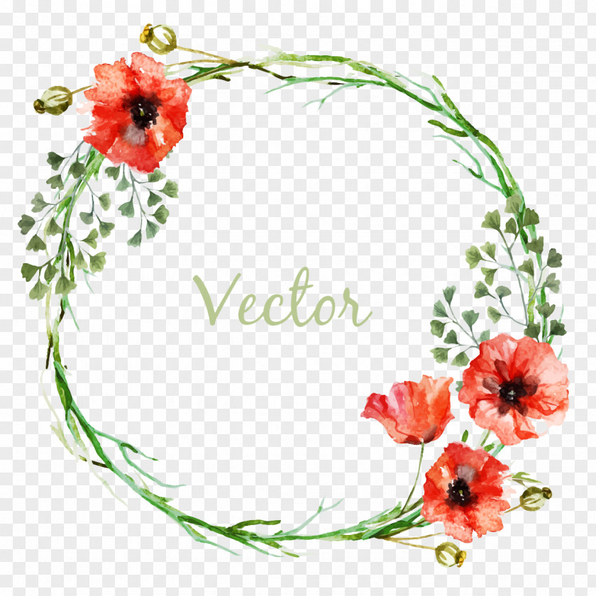 Circle Pattern Border Flower PNG