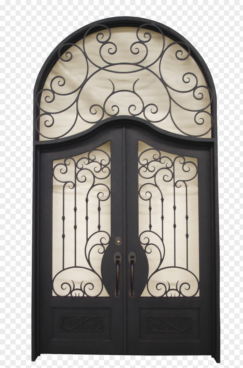 Double Door Window Sidelight Iron Transom PNG