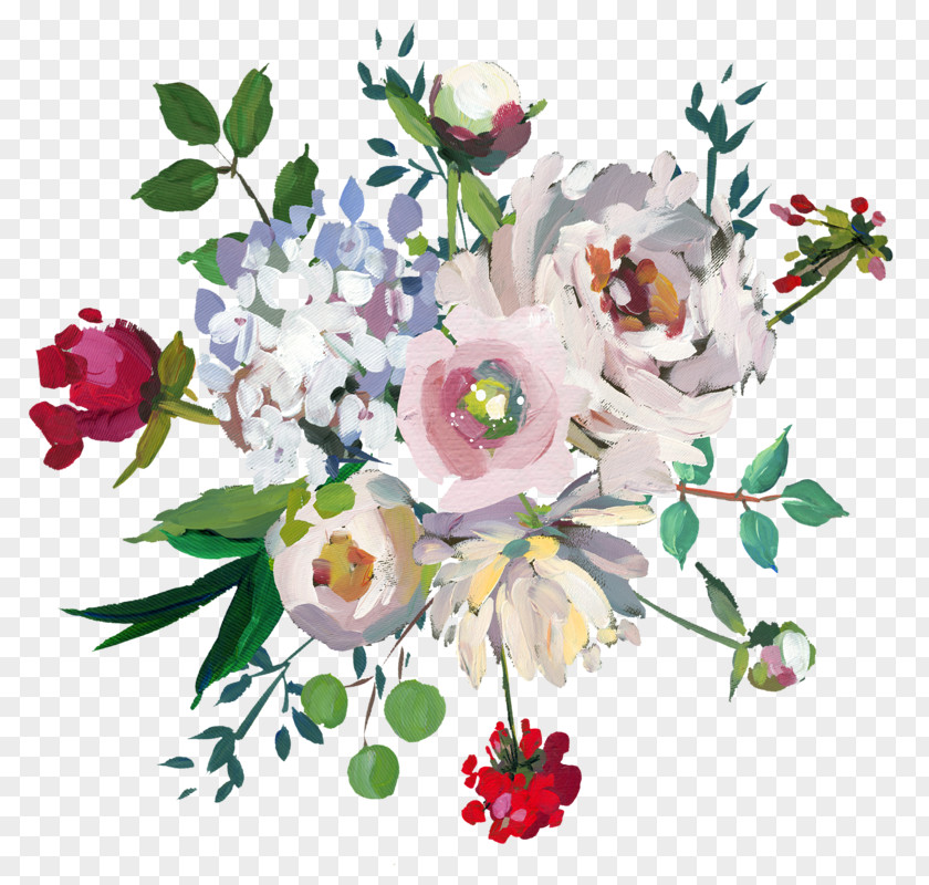 Flower Floral Design Bouquet Cut Flowers Watercolor Painting PNG