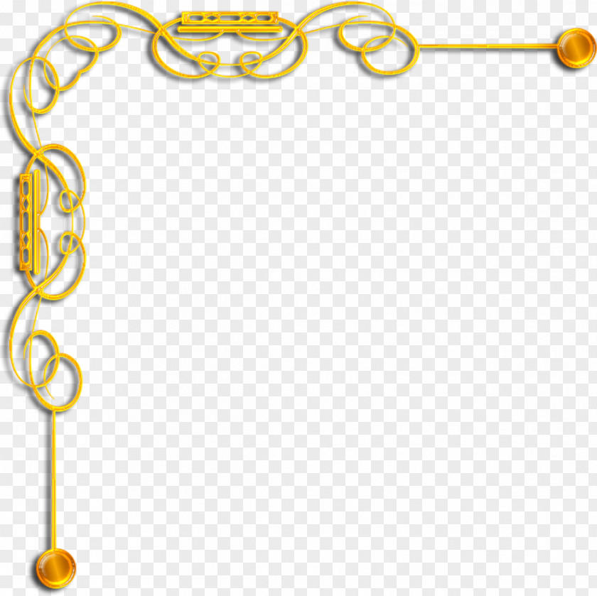 Gold Corner Border Scroll Clip Art PNG