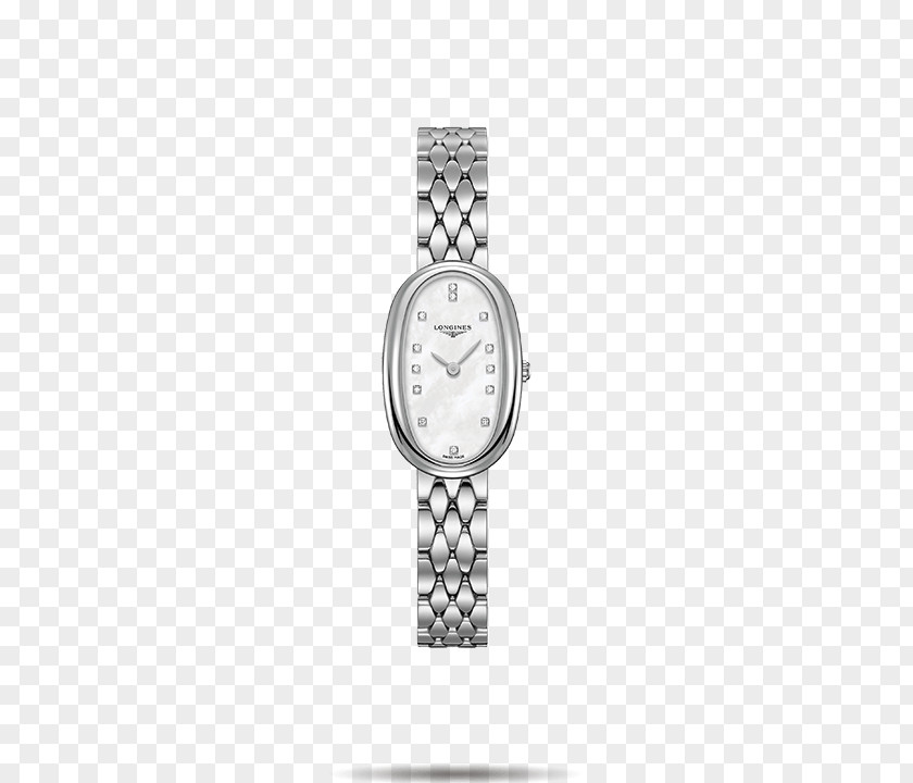 Longines Silver Watch Female Table The Symphonette Bracelet Strap PNG