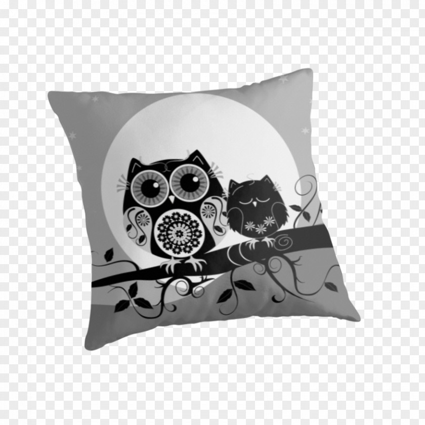 Owl Moon Throw Pillows Duvet Cushion PNG