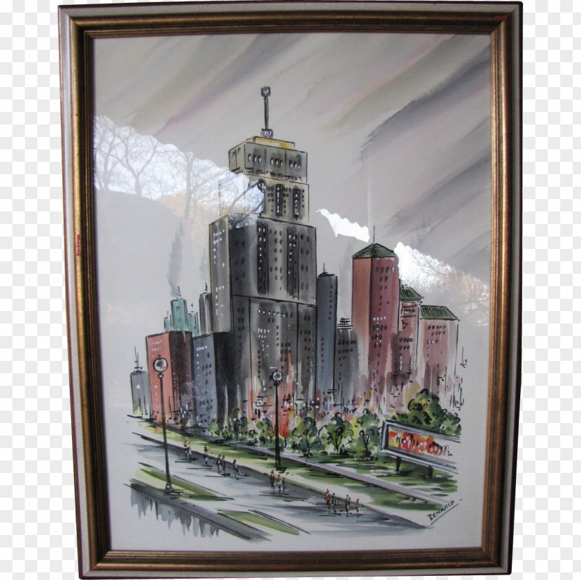 Painting Palmolive Building Watercolor Art PNG