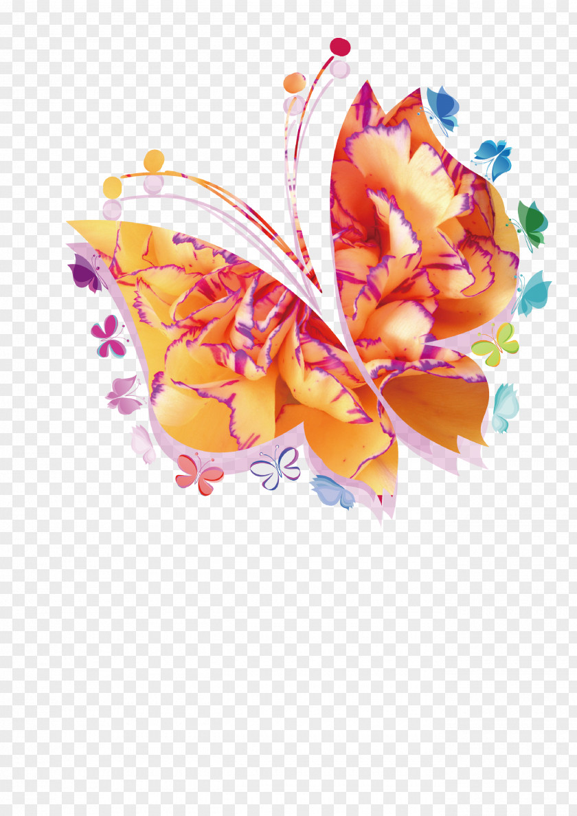 Vector Decorative Butterfly Mothers Day Clip Art PNG