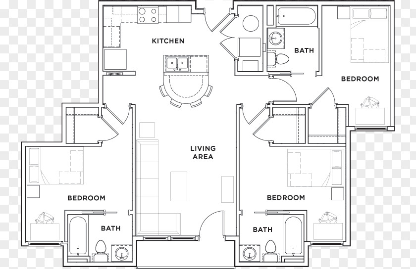 Bed Floor Plan Studio Apartment Orlando Metro Gymnastics PNG