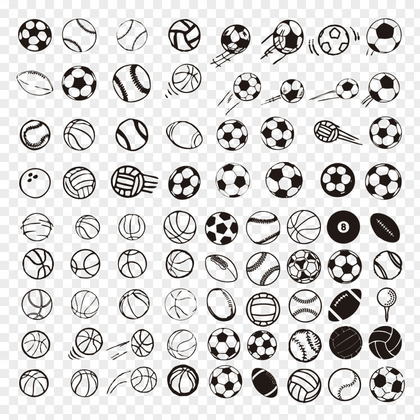 Hand-painted Ball Element Sport Game Icon PNG