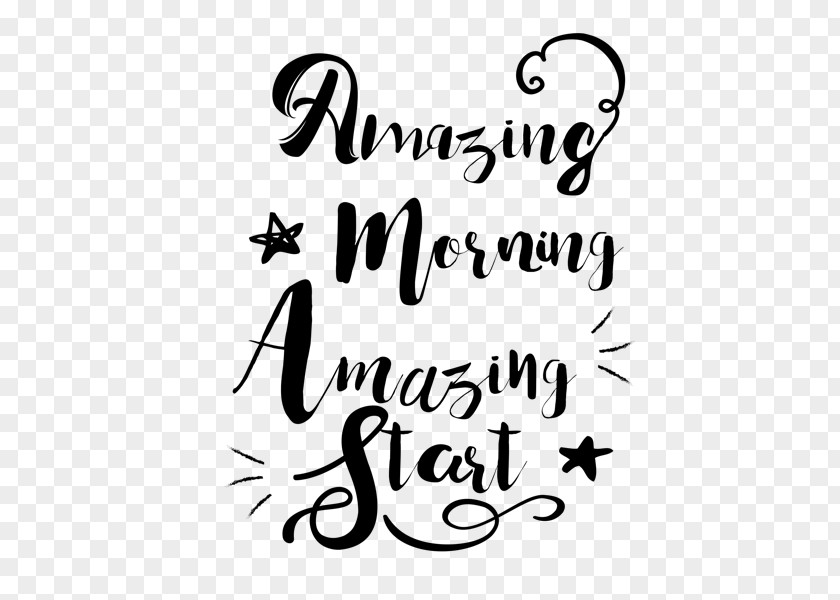 Good Morning Greetings Sticker Logo Typography Calligraphy Clip Art PNG
