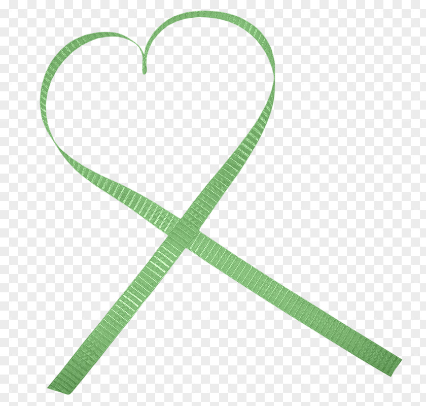 Green Heart Ribbon PNG