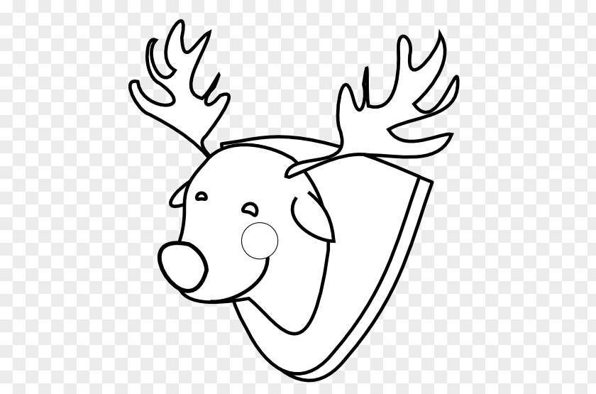 Picture Of A Raindeer Reindeer Rudolph Black And White Clip Art PNG