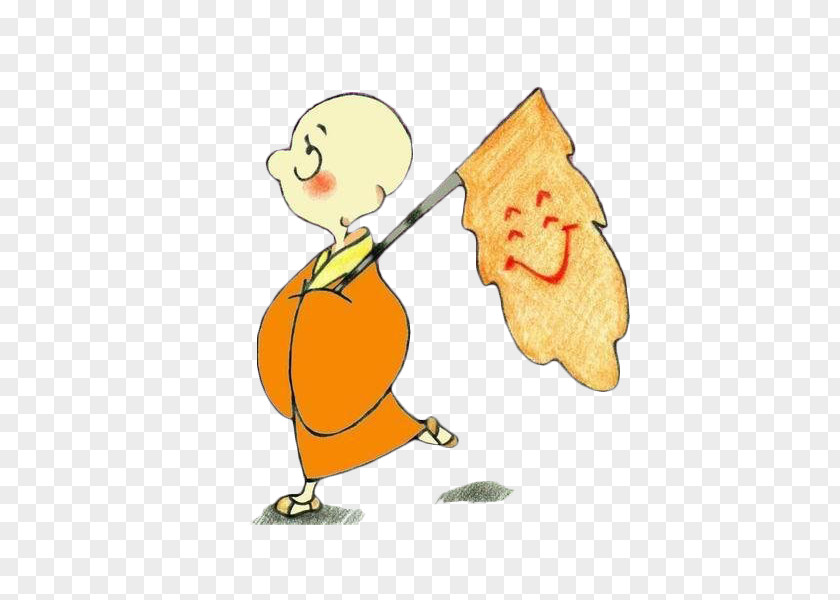 A Small Buddhist Monk Who Carries Flag Oshu014d Buddhism Illustration PNG
