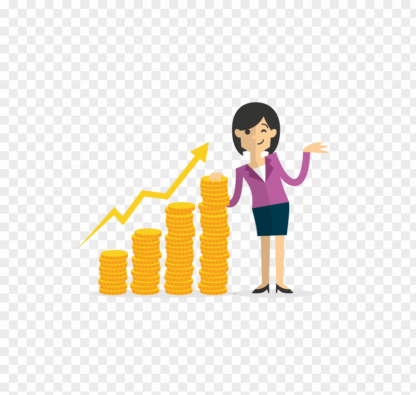 Vector Color Professional Female Gold Coins Icon PNG