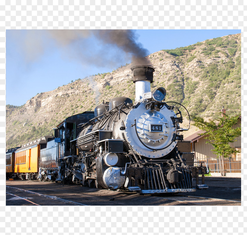Flag Watercolor Durango And Silverton Narrow Gauge Railroad Rail Transport Train Steam Engine PNG