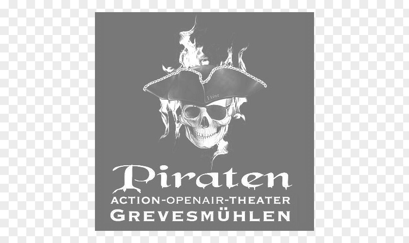 Open Air Cinema Pirate Action Theater Logo Brand Skull Font PNG