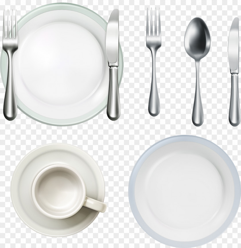 Dish Knife And Fork Spoon Tableware Vector Material PNG