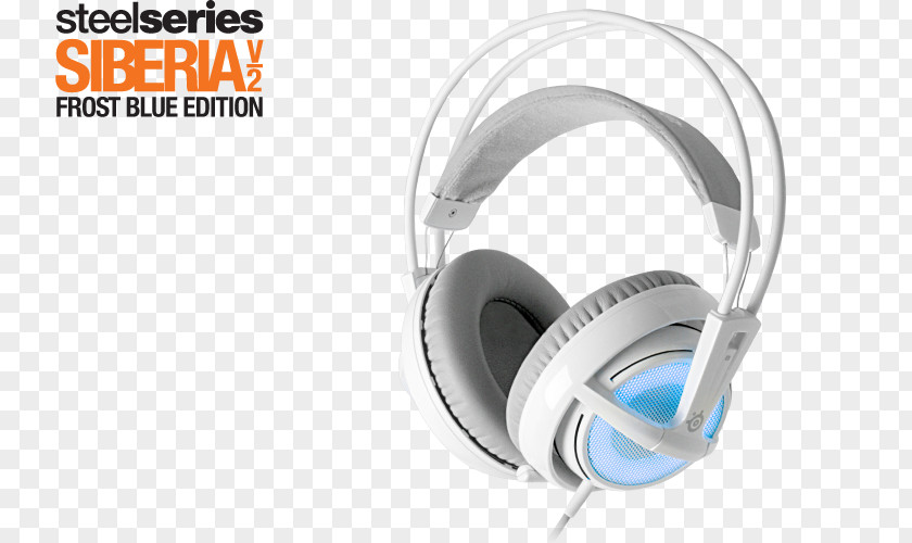 HeadsetFull SizeFrost Blue Headphones Video GameMicrophone Microphone SteelSeries Siberia V2 Frost Edition PNG