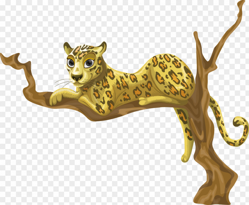 Vector Painted Leopard Amur Jaguar Clip Art PNG