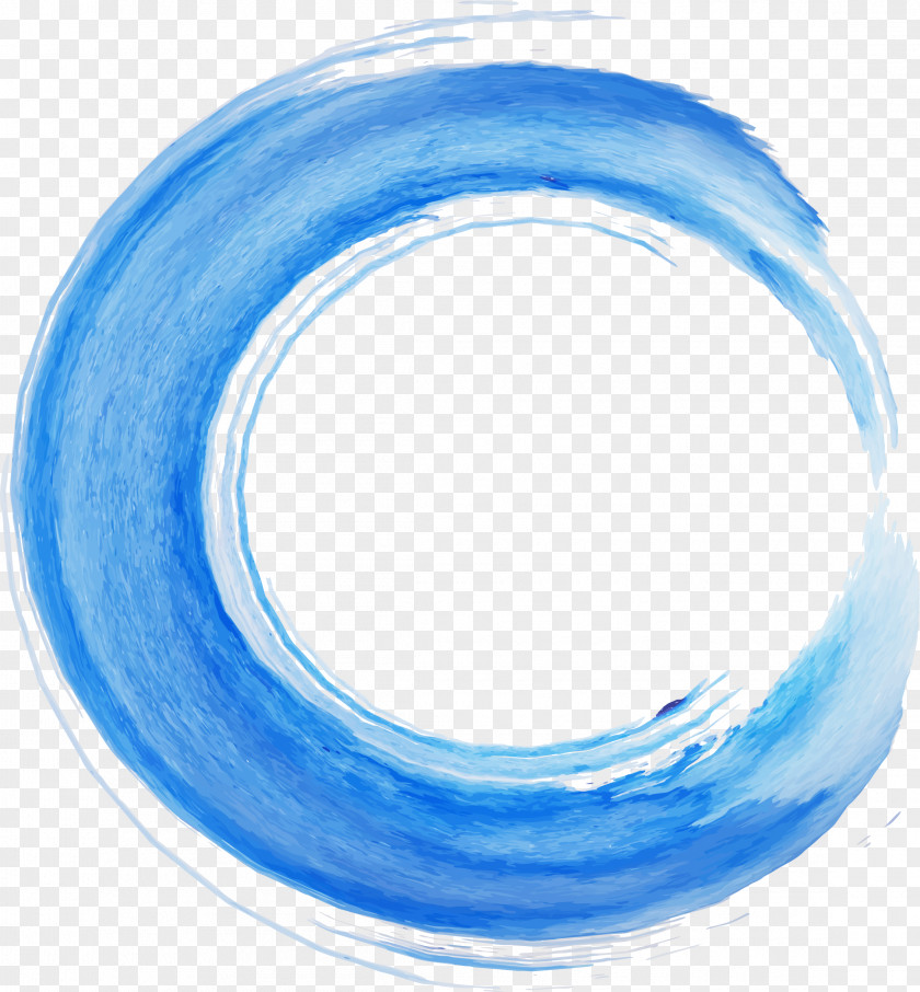 Blue Circle Watercolor Brush Texture Painting Airbrush If(we) PNG