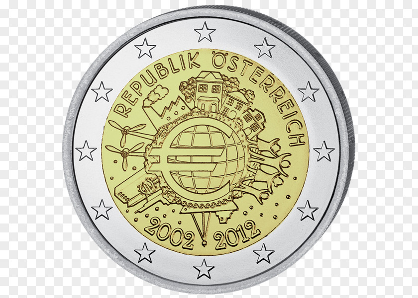 Euro Currency 2 Coin San Marino Commemorative Coins PNG