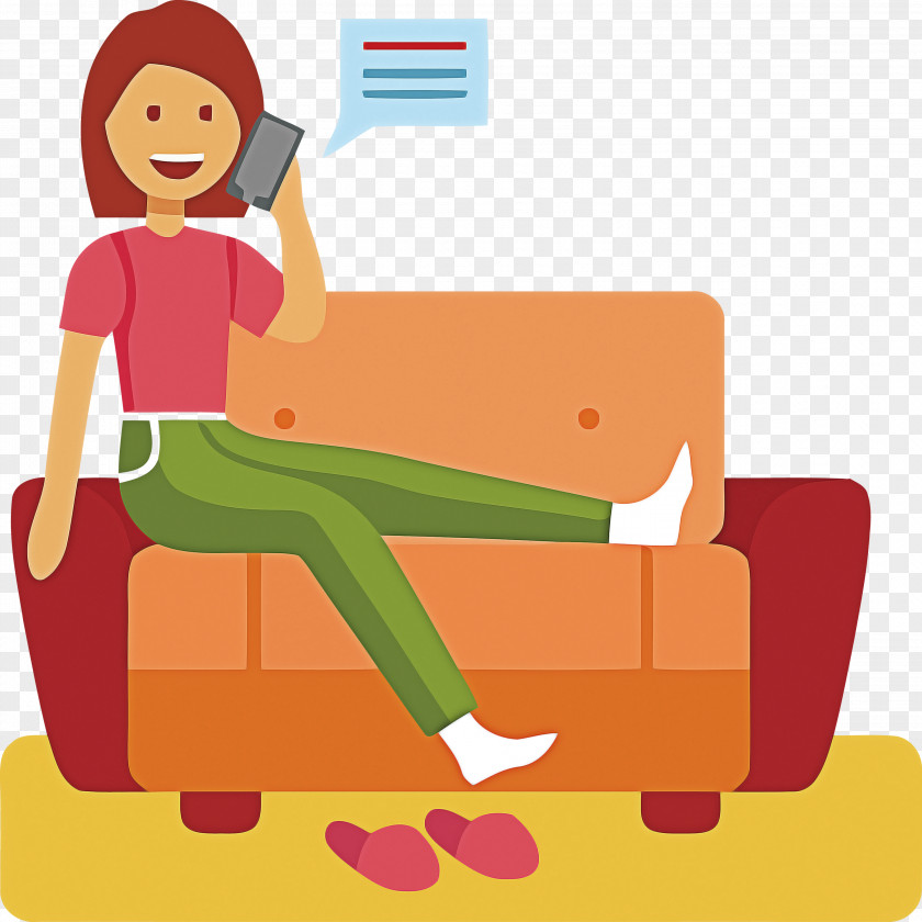 Cartoon Sitting Furniture Couch Reading PNG