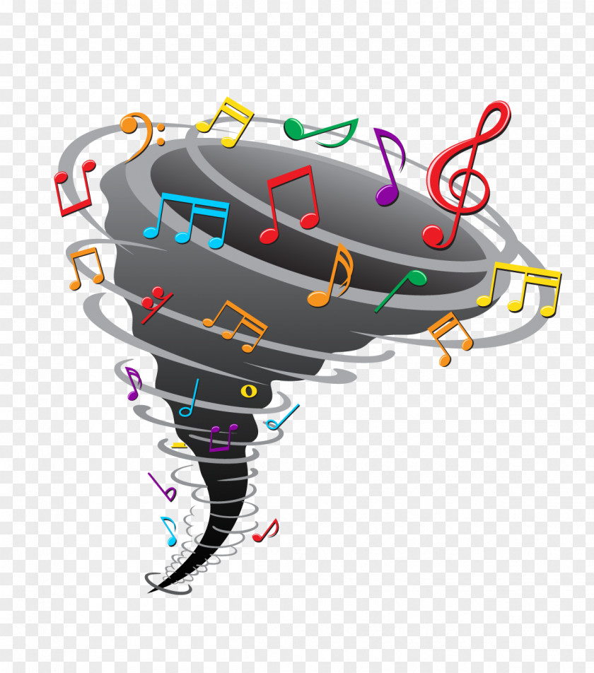 Cyclones Notes Musical Note Cartoon Illustration PNG