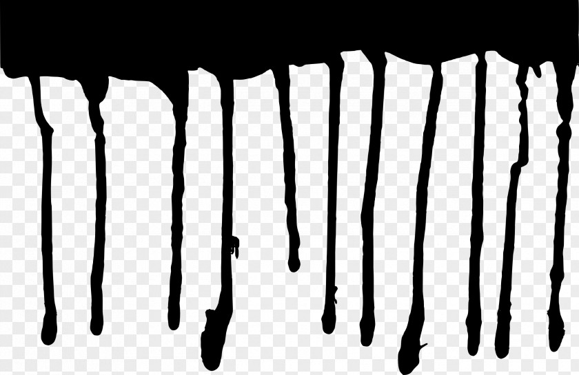 Line Drip Painting Black And White Color PNG