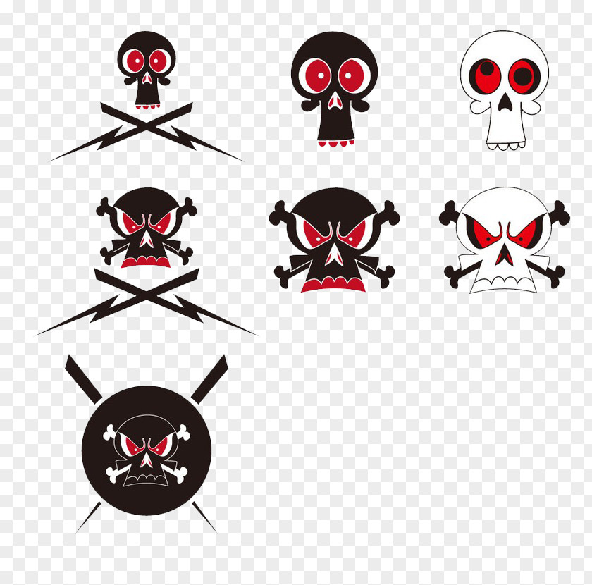 Black Cartoon Skull Graphic Design PNG