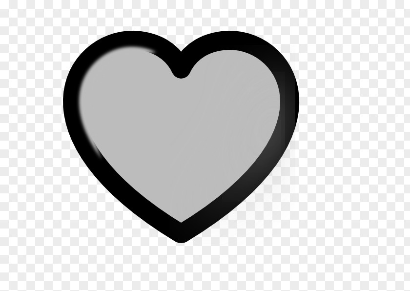 Grey Heart Cliparts Black And White Font PNG