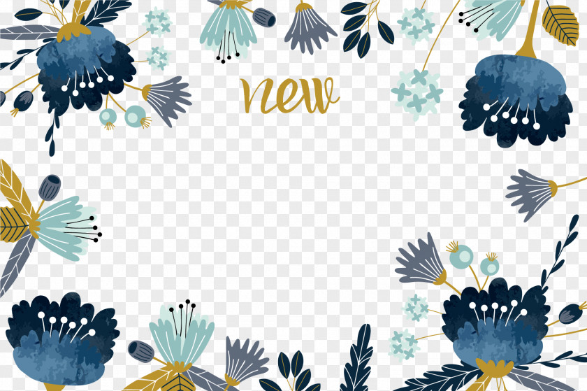 Vector Hand-painted Watercolor Flowers Border Painting Flower PNG