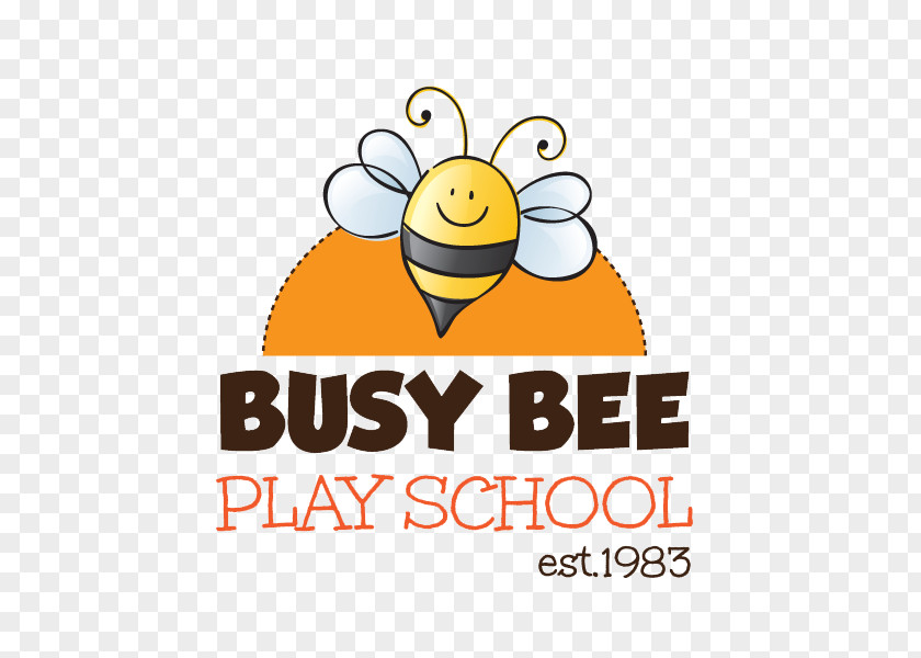 Bee Busy Playschool Orange Splot Art Spot Logo Insect PNG