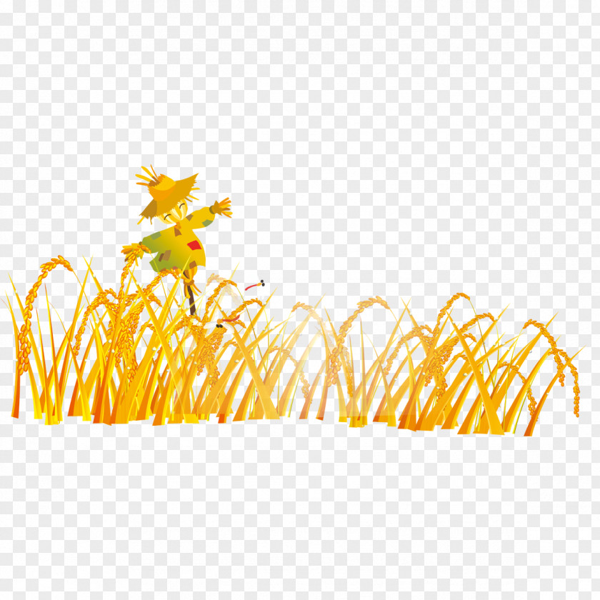 Cartoon Scarecrow Wheat Field Graphic Design PNG