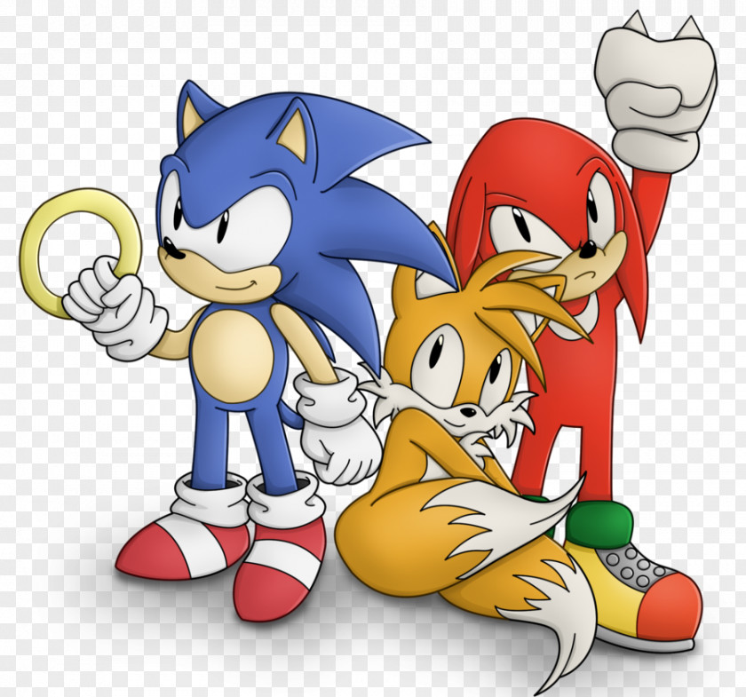 Coloured Paper Sonic Chaos & Knuckles The Hedgehog Tails Forces PNG