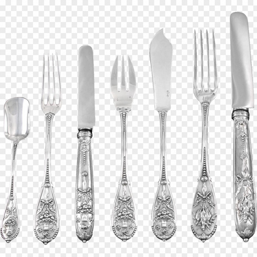Fork Cutlery Reed & Barton Sterling Silver Tableware PNG
