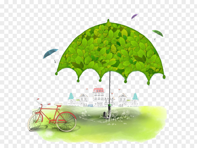 Green Umbrella Computer File PNG