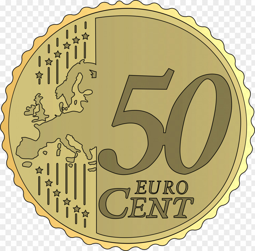 50 Cents 1 Cent Euro Coin Penny Clip Art PNG