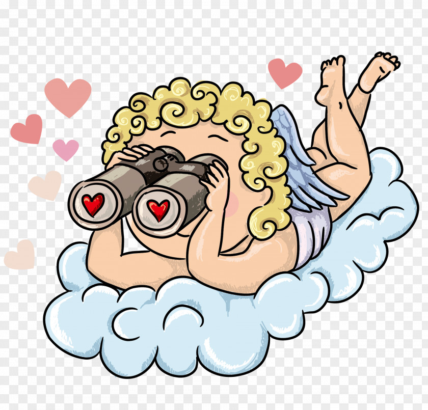 Look At The Children Of Telescope Vector Cupid Cartoon Model Sheet Illustration PNG