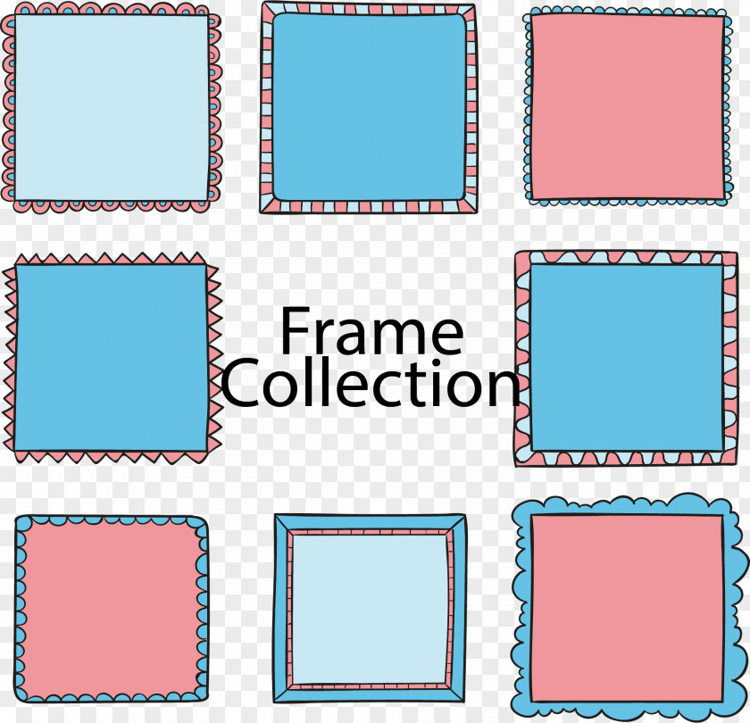 Color Hand-painted Square Frame ArtWorks PNG