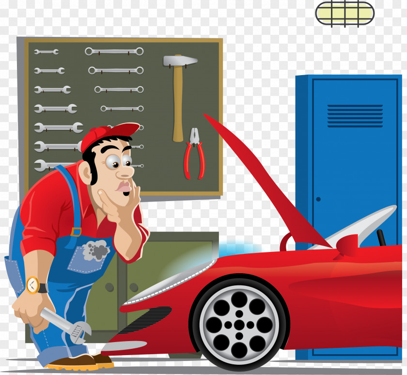 Vector Car Repair Auto Mechanic Clip Art PNG