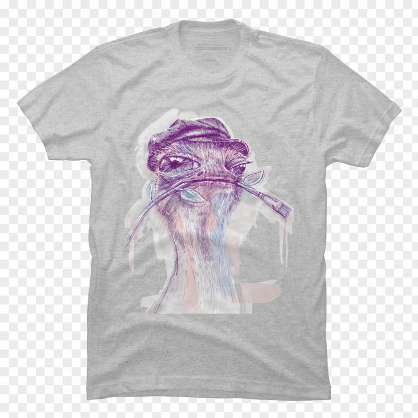 Creative Ostrich T-shirt Sleeve Design By Humans Bluza PNG