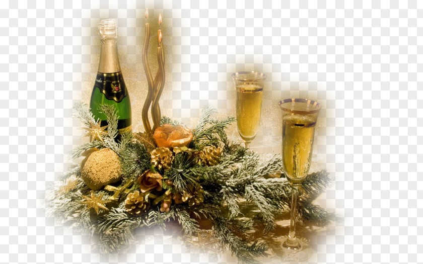 Champagne Old New Year Novy God Holiday PNG