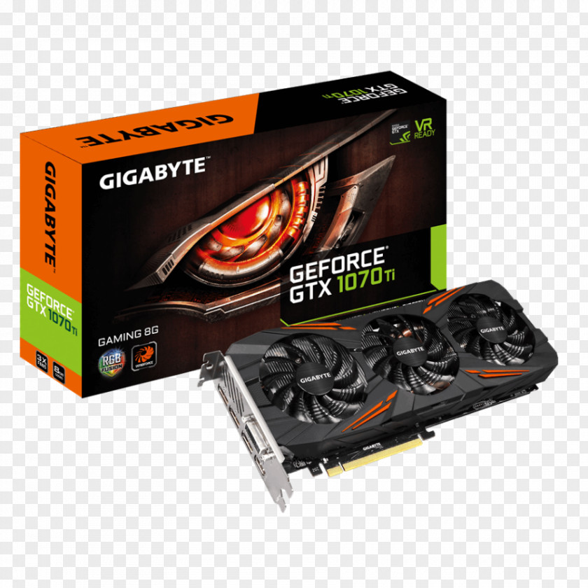 Computer Graphics Cards & Video Adapters Gigabyte Nvidia Geforce Gtx 1070 Ti Gaming 8g GDDR5 SDRAM PNG