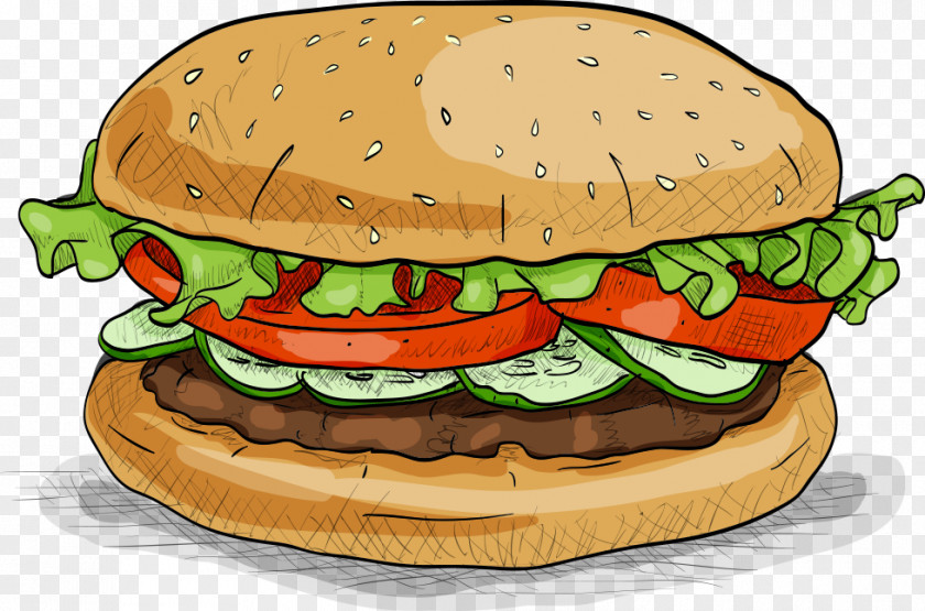 Delicious Burgers Vector Hamburger Fast Food Veggie Burger PNG