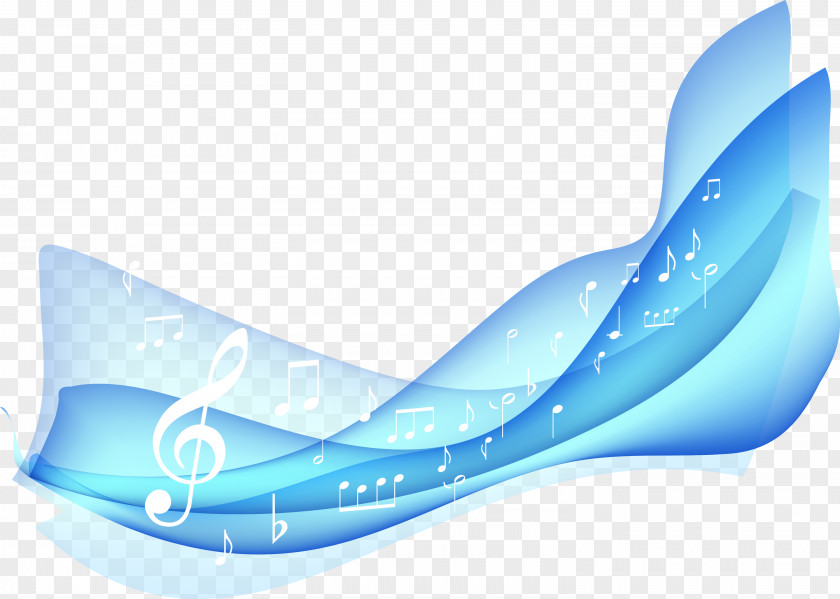 Musical Note PNG note, Symphonic music notes blue wave line clipart PNG