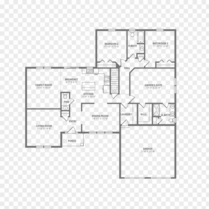 Real Estate Flyer Floor Plan Line PNG