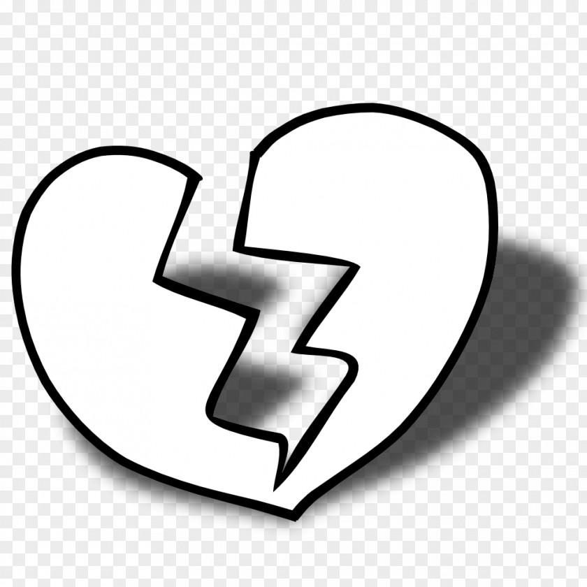 Black And White Heart Images Broken Clip Art PNG