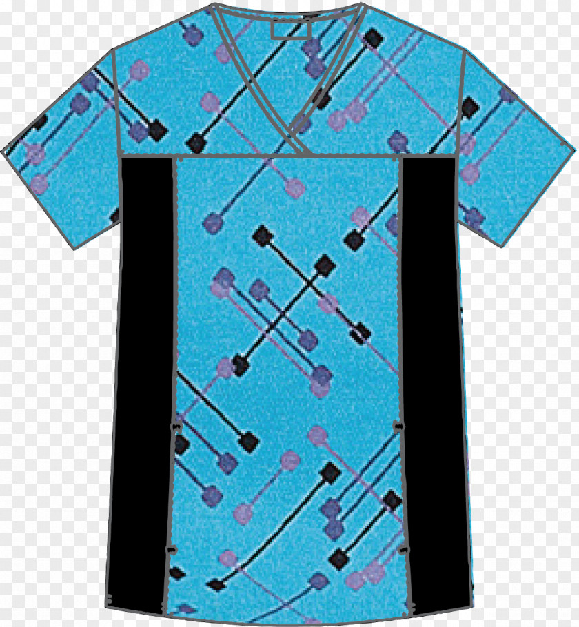 Pattern Techno T-shirt Top Scrubs Neckline Collar PNG