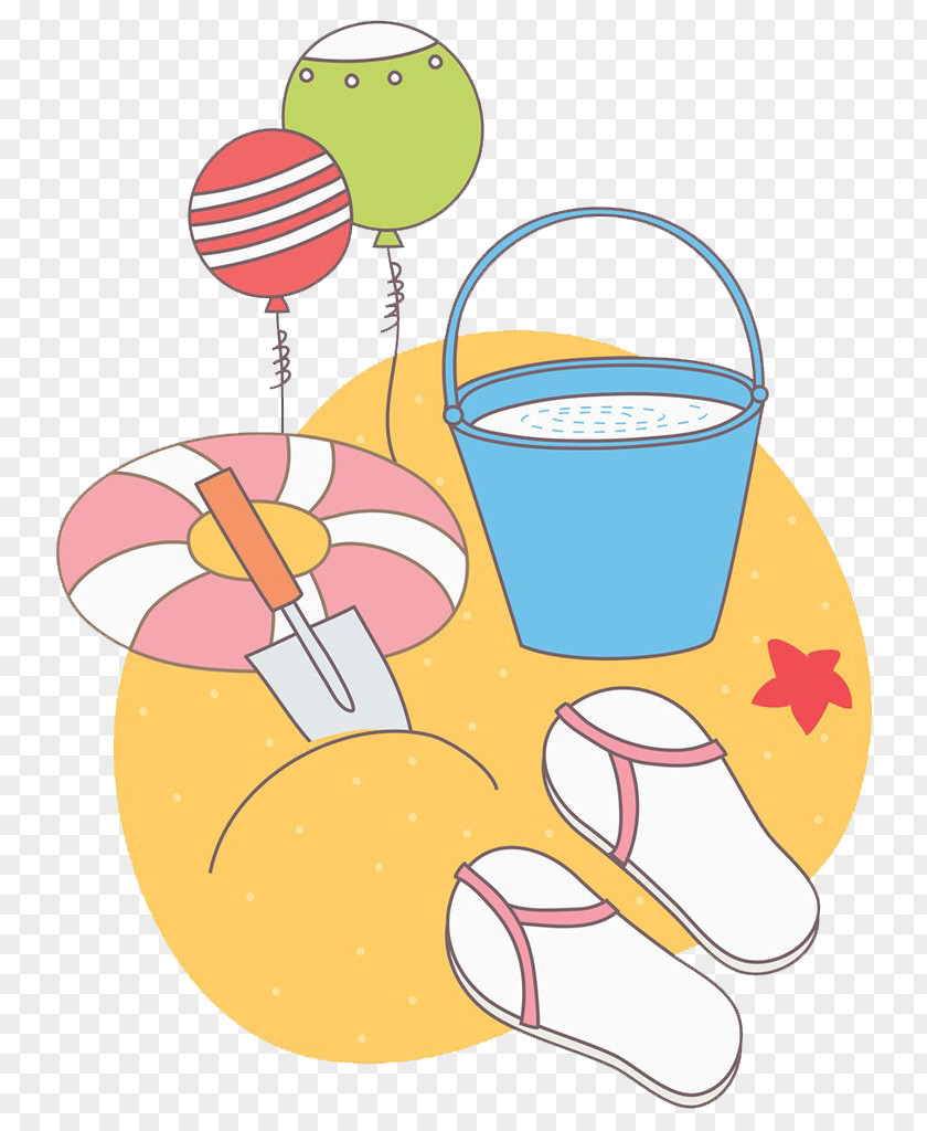 Balloon And Swim Ring Beach Clip Art PNG
