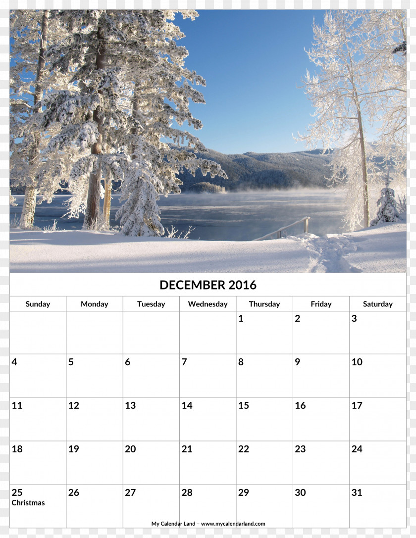Calendar Design 0 1 December Winter PNG
