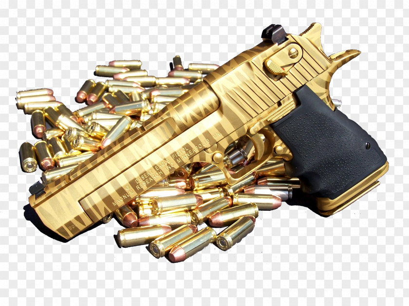 Gun Golden Tiger IMI Desert Eagle .50 Action Express Magnum Research PNG