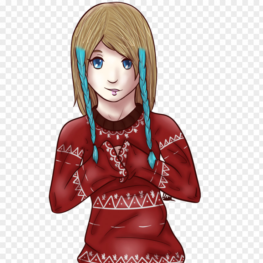 Sweater Brown Hair Character Figurine Fiction PNG