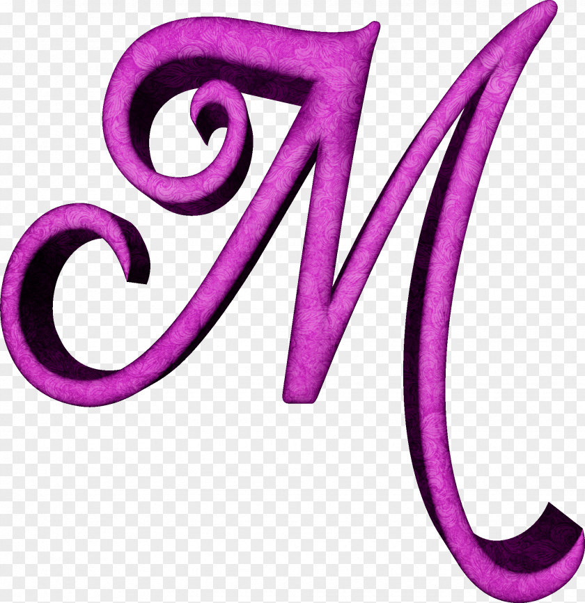 Purple Alphabet Letter M Paper PNG